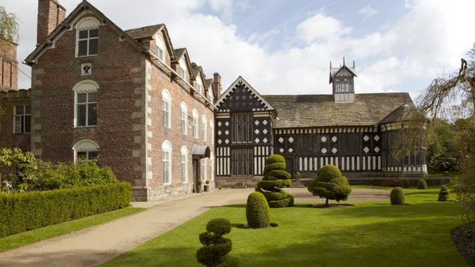 The house and part of the garden at Rufford Old Hall, Lancashire